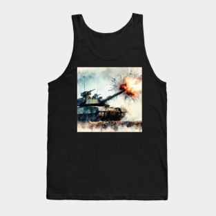 Fantasy illustration of a tank in battle Tank Top